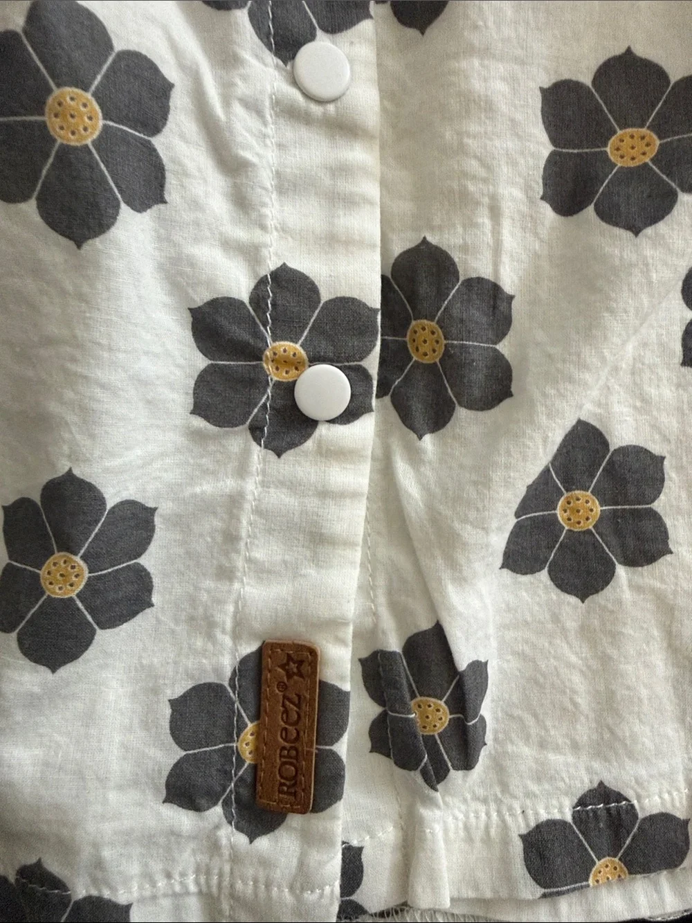 Robeez White Sundress Set with Gray & Yellow Floral Print Matching Diaper Cover